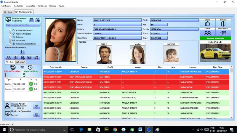 Instalação de controle de acesso biometrico