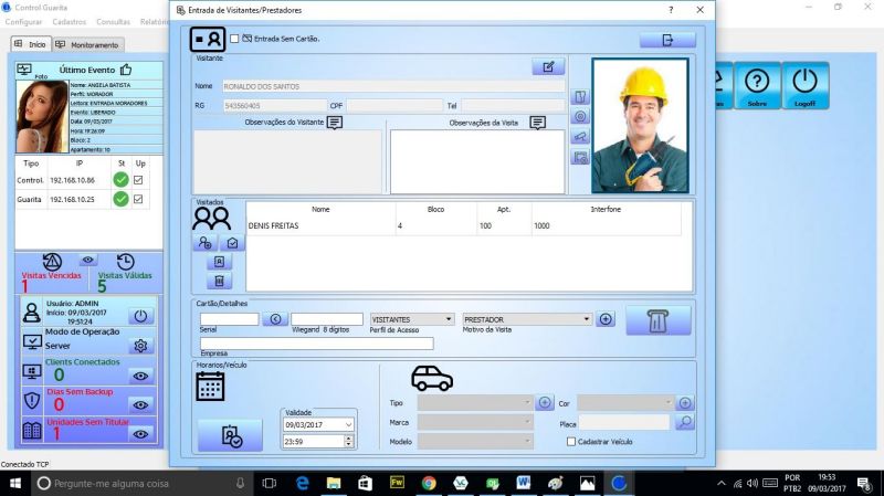 Instalação de controle de acesso linear